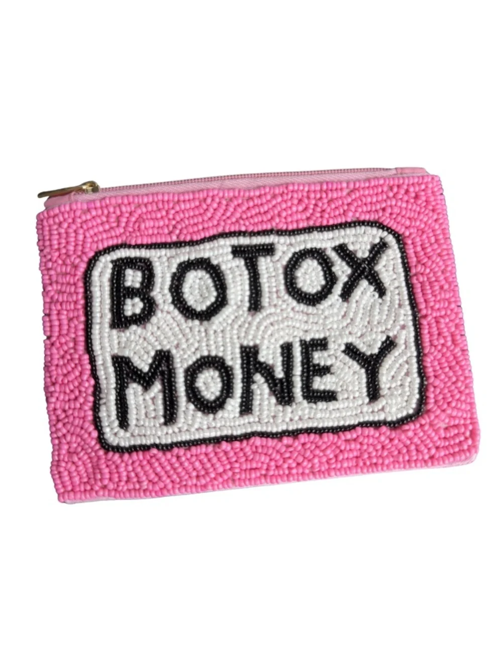 Botox Money Pink Handmade Beaded Coin Purse Coquette Funny Gift Girly Bag Y2K